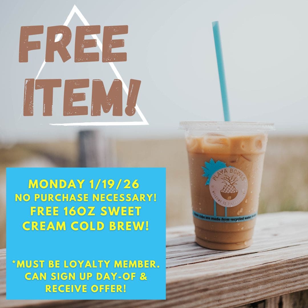 Playa Bowls Offers Free Cold Brew in Peachtree City
