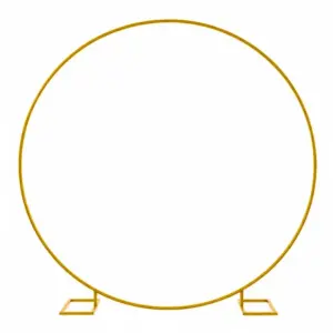 8FT Gold Round Backdrop Stand Circle Balloon Arch (Metal Frame Only)