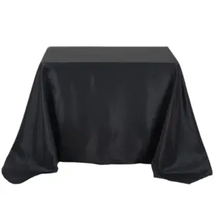 90×90-Inch Black Square Polyester Table Linen