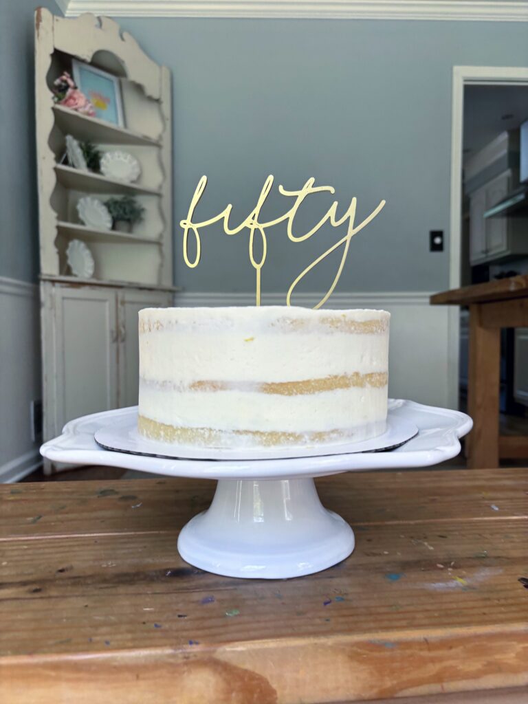 Elegant 50 Cake Topper
