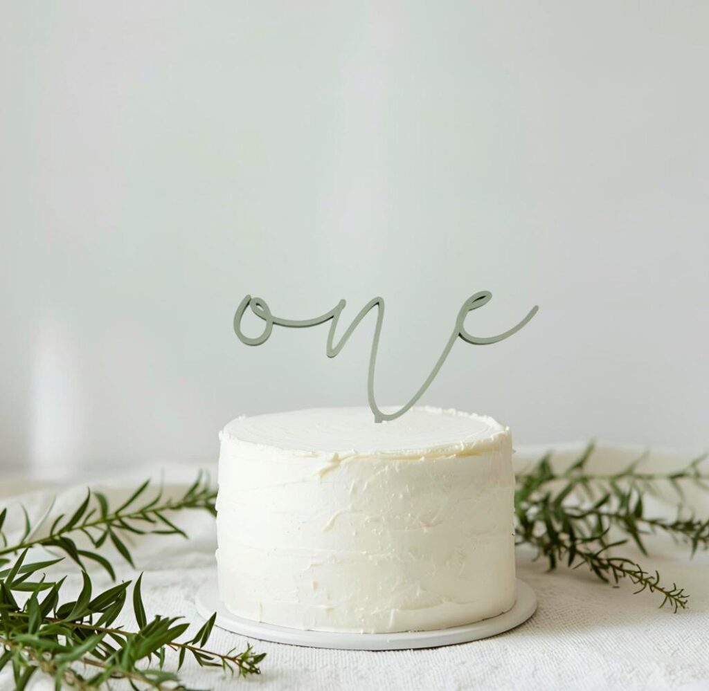Green 'One' Cake Topper